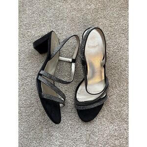 Naturalizer Vanessa2 Womens Strappy Heeled Sandals Rhinestone Black Size 9.5 M